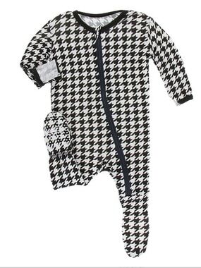 Kickee Pants Zebra Houndstooth Bamboo Footed One-Piece